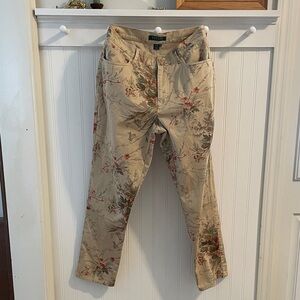 Ralph Lauren Petite Floral Tan Pants